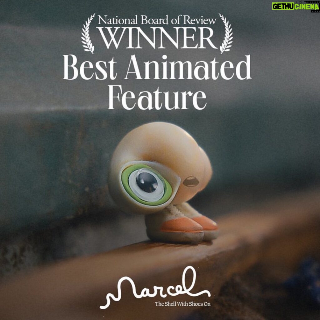 Jenny Slate Instagram - Congratulations on a very classy honor, cast and crew of #marceltheshell, because we just won BEST ANIMATED FEATURE from @nbrfilm and that is like one of the ones you tell your mom about ❤️