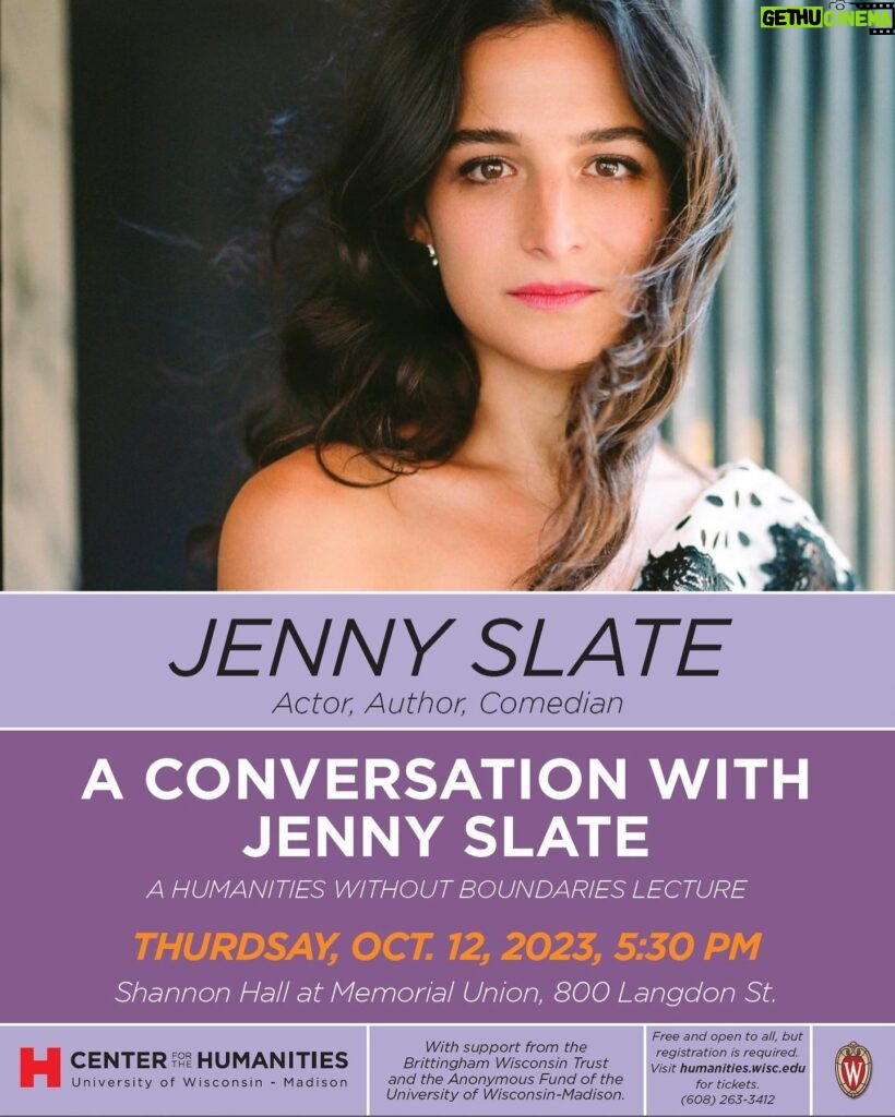 Jenny Slate Instagram - Hi Madison! I am coming to you on 10/12 to talk with the brilliant @nerdfromthefuture about my book and all things creative! Come and see! Bring a question! I will try my best to answer it!