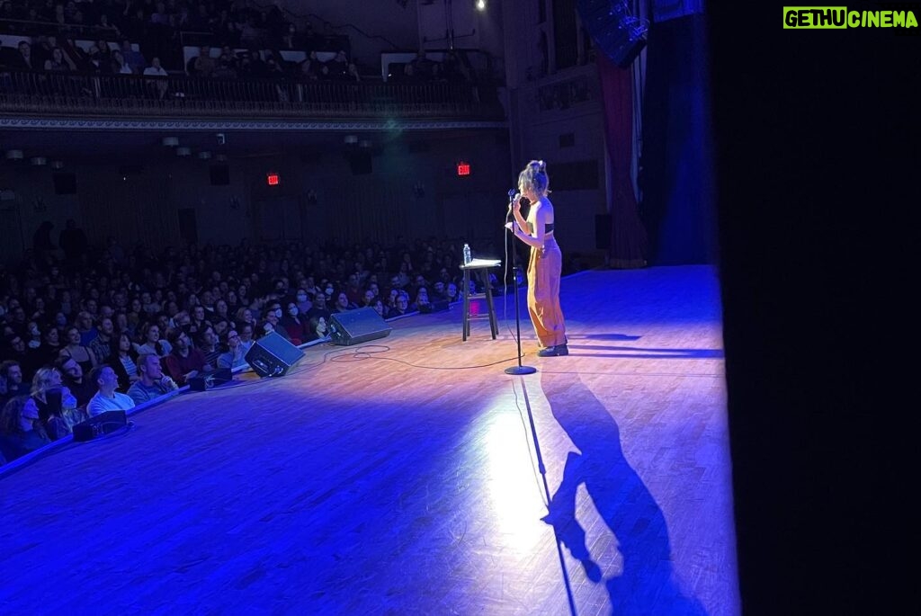 Jenny Slate Instagram - Thank you to the very funny and very well-dressed @marybethbarone for opening for me @the_wilbur and @townhallnyc, what a fun person and congrats to both of us for performing our hearts out during the eclipse, tbh. (Also this whole darn look: necklace, bathing suit top as shirt and very fun trousers all by @rachelcomey, and powerful perfect good-luck scrunchie by my fav store @no6store)