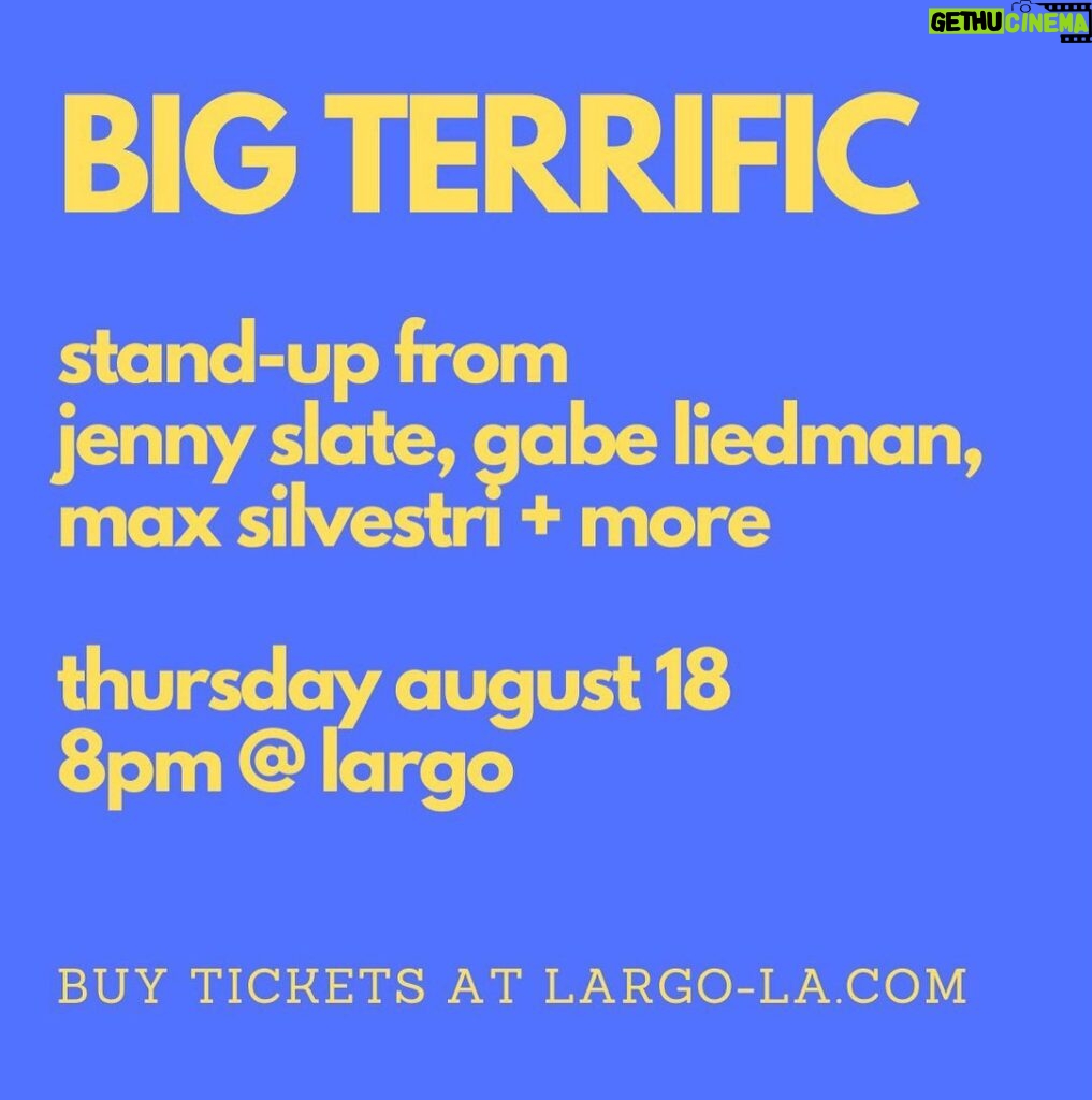 Jenny Slate Instagram - Hi, we are besties and we do a stand up comedy show together. It’s fucking great, so you should come! BIG TERRIFIC is at Largo on AUGUST 18th w a couple special guests! Tix on sale now @largolosangeles! Ps: very horny second pic by @lukefontana, body by @barbarasbakery I LOVE THE CHEESE CURLS GUYS I LOVE THEM