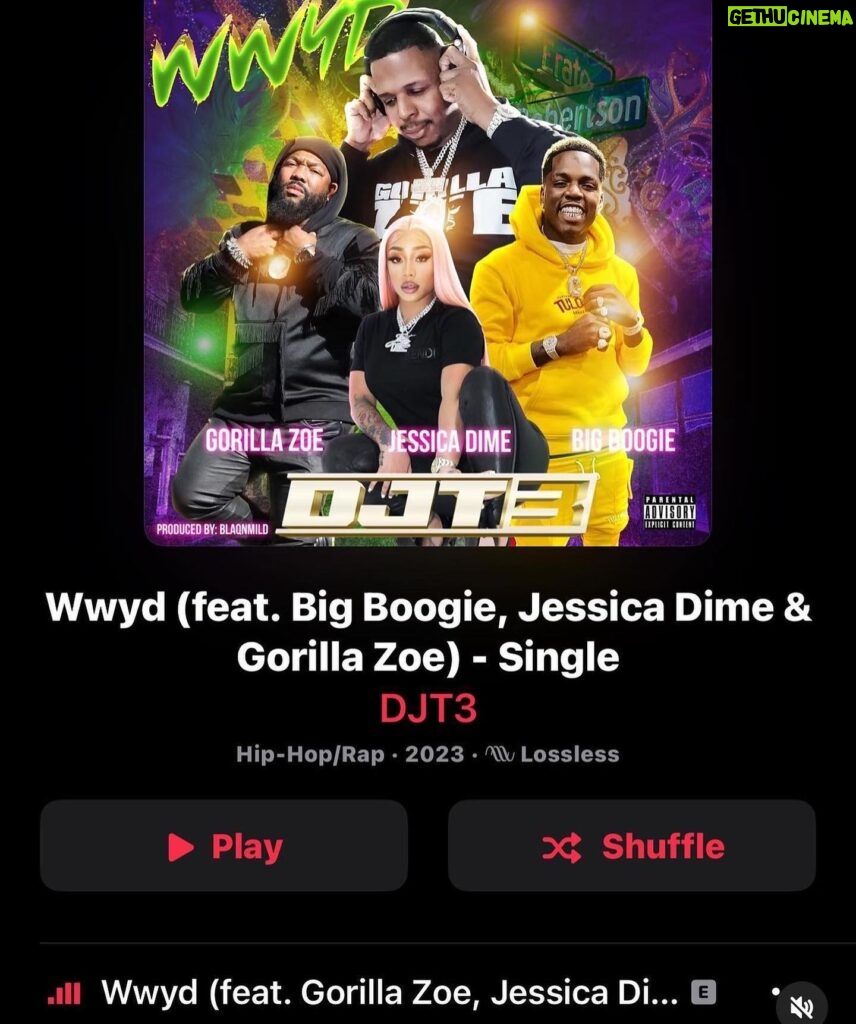 Jessica Dime Instagram - “ WWYD”OUT NOW ON ALL PLATFORMS 💃🏻 Run it ppppp ! Let’s get it @therealdjt3