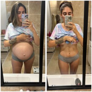 Jesta Hillmann Instagram - Je vous laisse deviner laquelle est ya quelques mois en arrière et laquelle est maintenant 😝🤰🏼

Ps: Oui, oui je corps humain me fascine complètement et en particulier celui de la femme 🙏🏼