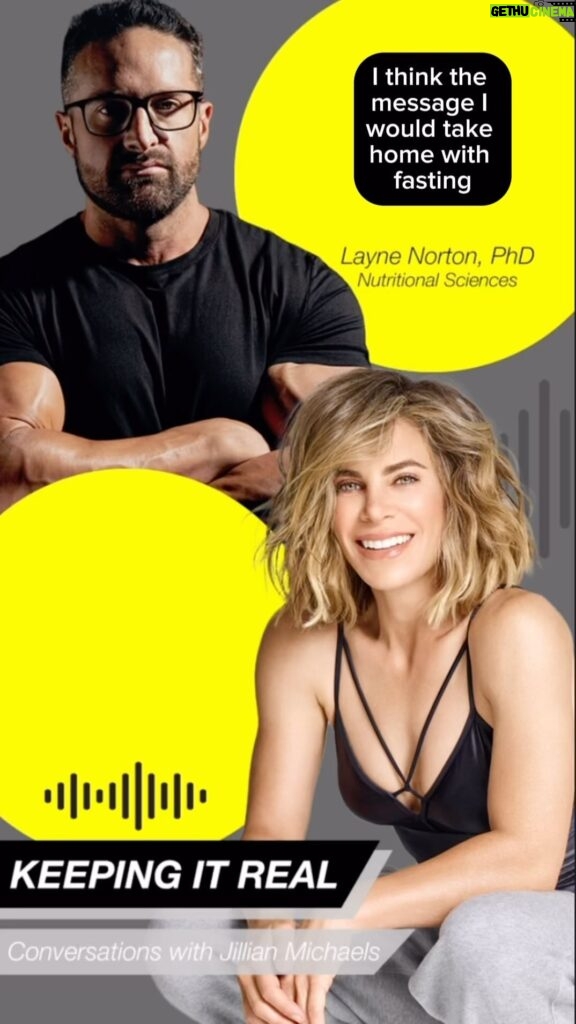 Jillian Michaels Instagram - This week on the podcast, @biolayne joins me with the truth, the myths and the lies about intermittent fasting. We’re going over what the heck autophagy is, and if you should be intermittent fasting or not. Listen to the full episode at the link in my bio & story for the full scoop! #intermittentfasting