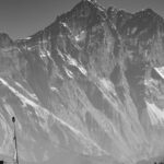 Jimmy Chin Instagram - New print now available in my Everest Limited Edition prints series. Link in bio. Himalayan Giants - @conrad_anker approaching the throne room of Everest and Lhotse in the Khumbu Valley.
