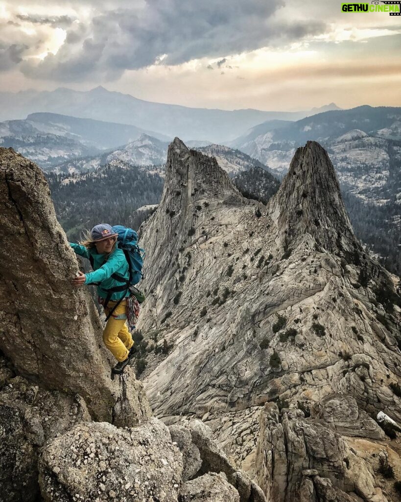 Jimmy Chin Instagram - @myshellparker watches as a storm begins to brew in the Sierra. Half an hour later we were dashing down the descent to safety as the thunder and lightning crashed around us.