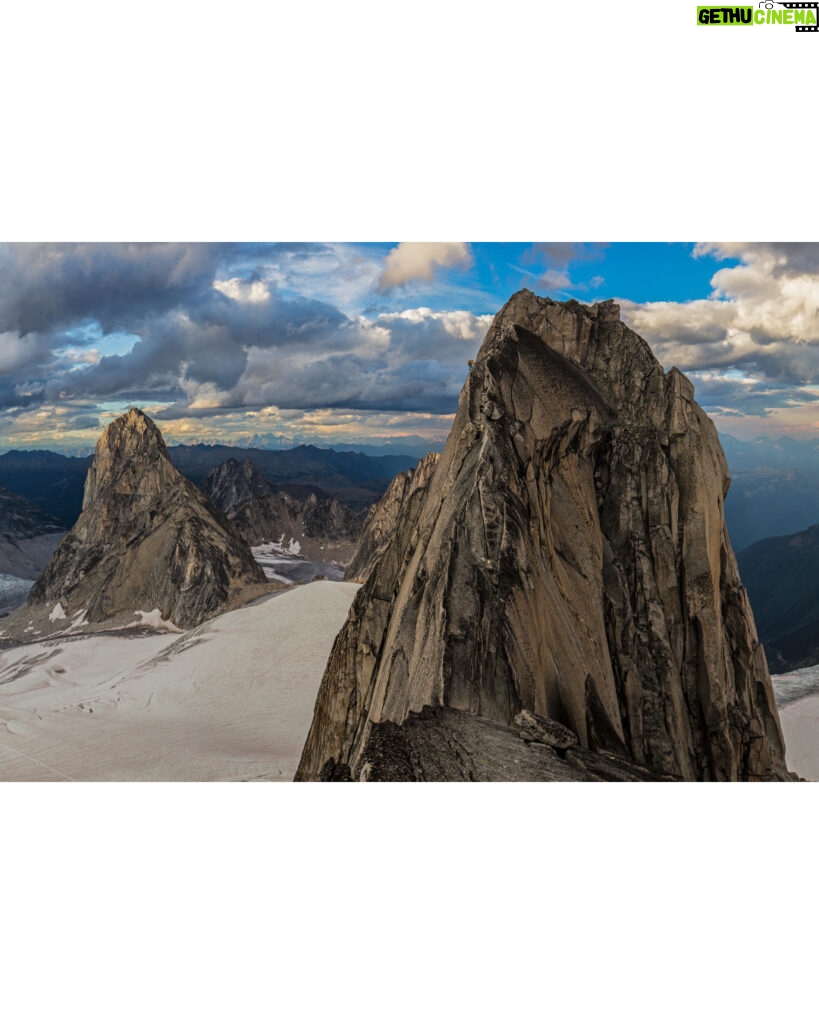 Jimmy Chin Instagram - Spot the climber? @conrad_anker out for a quick "hike" up Pigeon Peak, Bugaboos Provincial Park, British Columbia. August 2015. Prints available at link in bio.