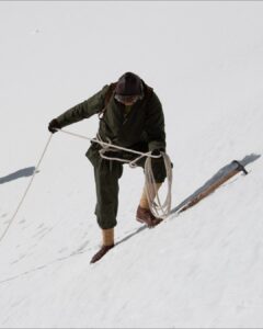 Jimmy Chin Instagram - @conrad_anker and @leo_houlding in period garments and climbing gear while filming for the The Wildest Dream that examined George Mallory and Sandy Irvine’s climb and disappearance on Everest. The question of whether Mallory and Irvine may have made it to the summit of Everest before disappearing in 1924 has remained one of climbing's most enduring mysteries.