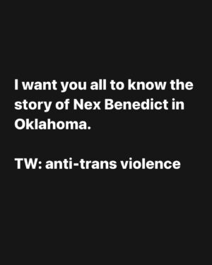 Jinkx Monsoon Instagram - Is it still “difference of political opinion” to fail a student trusted in your care? I don’t care how the student presents or identifies, or how the f*ck you feel about it. If you find a young person in need of help, you help them. Administrators at this school are shameful— your duty is to protect the students and you failed miserably. 

Repost from @kevinortegarojas
•
We need to say Nex’s name and share their story until everyone responsible for this tragedy is held accountable. We must protect Trans and LGBTQ  youth. 

Thank you @pghlesbian for bringing attention to this story. 
-
-
-
-
-
-
#GLAAD #HeresWhy #NexBenedict #SayTheirName #Trans #NonBinary #TransYouth #ProtectTransYouth #LGBTQ #LGBT #Oklahoma #Justice #OwasoHighSchool #News #BreakingNews #Trending #AntiBullying #ProtectTransPeople