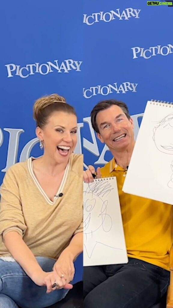 Jodie Sweetin Instagram - Noses can be fixed, right? 😳 We challenged #JodieSweetin and #JerryOConnell to draw each other’s portraits... 👀 What could go wrong? 🫣 #Pictionary