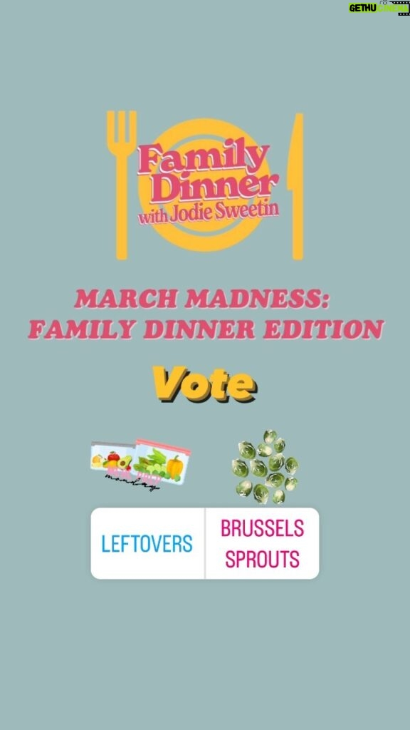 Jodie Sweetin Instagram - Hey fam! Make sure and vote for our “Best Dinner” poll and find out on Saturday which of these (delicious? Disgusting?) meals are going to take over the ONLY March Madness brackets that matter 😜 and then see our panel of comedians debate the winners! Can’t wait to see those of you who were lucky enough to nab tickets for Saturday’s’ @famdinshow at 8pm at The Comedy Store, upstairs in the Belly Room🫃. Hosted by @jodiesweetin with our guests panelists! Come join us for another dys”fun”ctional Family dinner! We promise, you’ll want seconds!