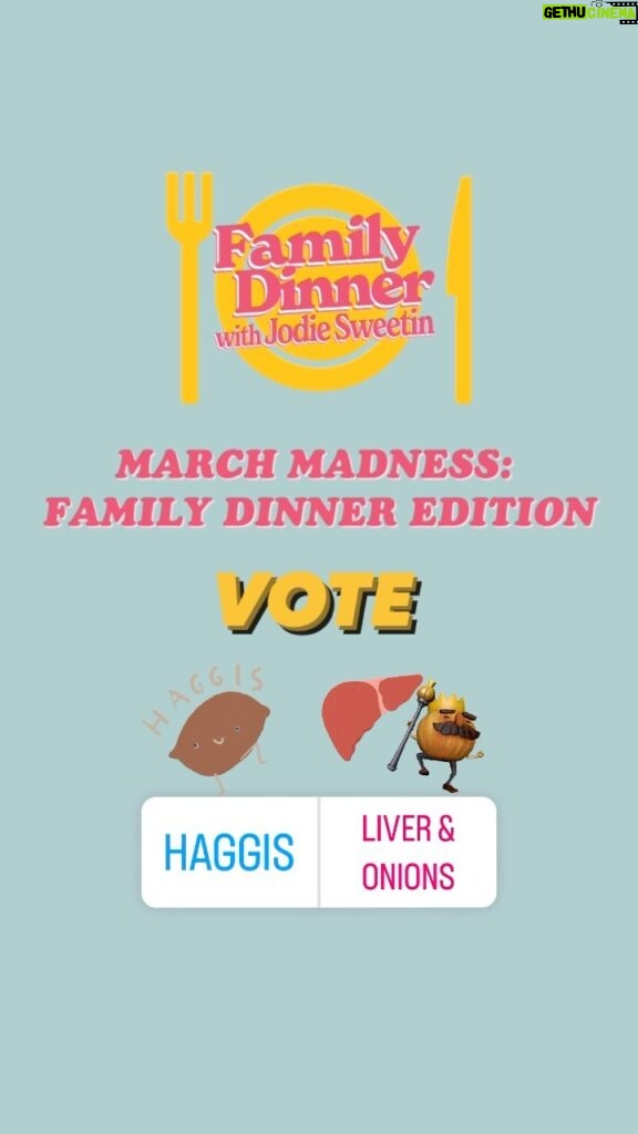 Jodie Sweetin Instagram - Hey fam! Make sure and vote for our “Best Dinner” poll and find out on Saturday which of these (delicious? Disgusting?) meals are going to take over the ONLY March Madness brackets that matter 😜 and then see our panel of comedians debate the winners! We’re close to selling out, so if you haven’t already, buy tix to Saturday’s’ @famdinshow at 8pm at The Comedy Store, upstairs in the Belly Room🫃. Hosted by @jodiesweetin with our guests panelists! Come join us for another dys”fun”ctional Family dinner! We promise, you’ll want seconds!