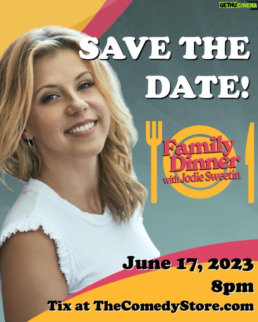 Jodie Sweetin Instagram - All new Family Dinner coming to @thecomedystore June 17th. 8pm. Lineup TBA. Ticket link in bio!
