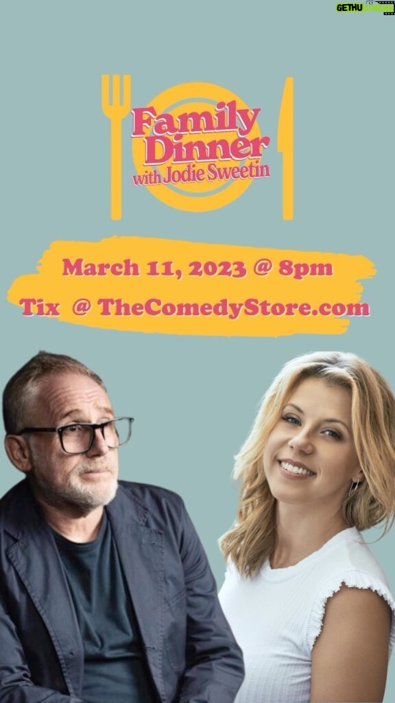 Jodie Sweetin Instagram - ⚠️ SOLD OUT ⚠️ Can’t wait to have you over for for Family Dinner. Featuring the hilarious @themikebinder this Saturday, March 11th @ 8pm in The Belly Room @TheComedyStore. What’s Mike bringing for dinner? You’ll have to wait and see what he’s cooked up!
