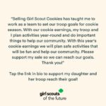 Jodie Sweetin Instagram – Help Bea and her troop reach their goals and support the @girlscouts and their initiatives to be inclusive of ALL girls. Link in bio to get your cookies! 🍪