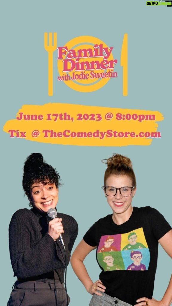 Jodie Sweetin Instagram - This Saturday, June 17th @ 8:00 pm join us in The Belly Room @TheComedyStore to have family dinner with the hilarious @thextinelittle. Christine will be bringing her flare for cooking (and perhaps getting burned) to share along with laughs at this month’s Family Dinner. You can get tickets right now at TheComedyStore.com. We’ve got a ⚠️ LOW TICKET WARNING ⚠️ & are going to sellout so get your tix today @ thecomedystore.com or the link in our bio! #familydinner #familydinnerwithjodiesweetin