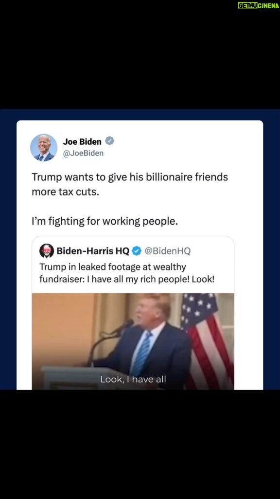 Joe Biden Instagram - Trump wants to give his billionaire friends more tax cuts.