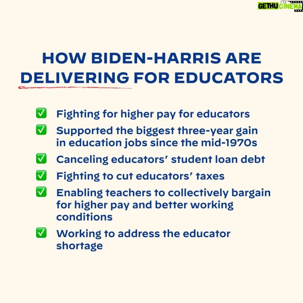 Joe Biden Instagram - Our nation asks so much of our teachers. That is why we’re supporting them in all that we do.