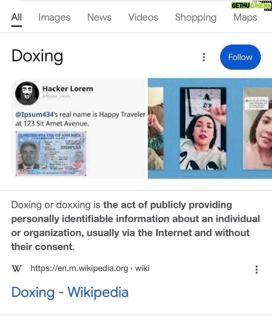 John Leguizamo Instagram - Doxxing: Doxing or doxxing is the act of publicly providing personally identifiable information about an individual or organization, usually via the Internet and without their consent. Should be a federal offense!!!! It is unAmerican!