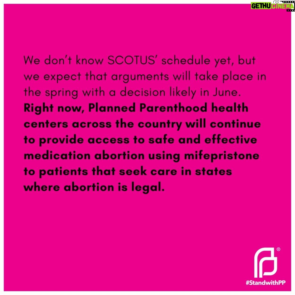 John Leguizamo Instagram - #Mifepristone is headed to #SCOTUS ~ Yesterday morning, the U.S. Supreme Court announced that they will hear a case challenging the FDA’s approval of mifepristone — also known as mife, one of two medications used in medication abortions. Federal courts in Texas ruled in favor of anti-abortion organizations suing the U.S. Food and Drug Administration (FDA) in April. The Supreme Court then issued a stay in the case, protecting peoples’ access to mife as it worked its way through the courts. SCOTUS’ announcement today means that mifepristone remains available for now. However, the facts remain: access to mifepristone shouldn’t be at risk at all. Mifepristone is safe, effective, and has been used by more than five million people in the United States for abortion and miscarriage care since the FDA approved it more than 20 years ago. This case is a calculated attack on abortion access. And the repercussions could go far beyond abortion care: it could upend the country’s drug approval process and put every approved medication in the political crosshairs. We don’t know SCOTUS’ schedule yet, but we expect that arguments will take place in the spring with a decision likely in June. Right now, Planned Parenthood health centers across the country will continue to provide access to safe and effective medication abortion using mifepristone to patients that seek care in states where abortion is legal. #StandWithPP