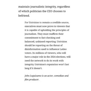 John Leguizamo Instagram - Opinion: Cozying up to Trump, Univision is betraying its Spanish-speaking viewers