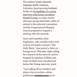 John Leguizamo Instagram - Univision has transgressed! With a maga vision of dealing with its election coverage instead of being impartial.  Read for Full explanation! @unitedtalent @creativeartistsagency @wme @a24 @thegershagency @leomessi @ocabrera13 @marcanthony @ederbez @sofiavergara @shakira @wbpictures @paramountpics @disney @latinorebels @latinousa @votolatino @wearemitu @latinovictoryus @nbclatino @latinovoices @hispanicheritage @hispanic.caucus @thehispanicstar @hispanicexecmag @ballethispanico @lin_manuel