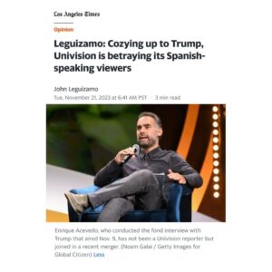 John Leguizamo Instagram - Opinion: Cozying up to Trump, Univision is betraying its Spanish-speaking viewers