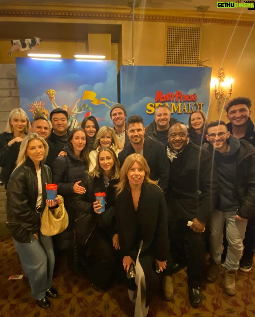 Jonathan Bennett Instagram - The Amell Fam has entered Camelot! What a special night to have the entire fam here to celebrate my Broadway debut in @spamalotbway while we also got to celebrate the release of one of my best friend’s @robbieamell & @stephenamell’s new movie Code 8 : Part 2 on @netflix. This was a moment in time we will never forget, we feel like the luckiest people alive. (And yes I saw you @italiaricci wiping proud mama tears during the show, but that’s what makes life so beautiful. And your makeup still looked flawless- just kidding you don’t even need make up cuz you’re so pretty) Love all these beautiful people so much. I feel so grateful.