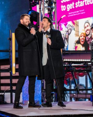 Jonathan Bennett Instagram - Host NYE with your husband, 10/10 recommend. #balldrop. @timessquarenyc #2024