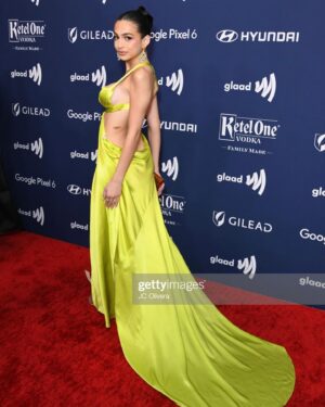 Josie Totah Instagram - wearing custom @bachmai at last nights @glaad awards. so proud of our entire cast and crew and thankful for the special night💖 

Styling: @itsamandalim 
Mua: @artistrybystephen_ 
Hair: @rickymotahair 
Personal 📸: @michaelstewartofficial 
Asst style: @wifeymyass.