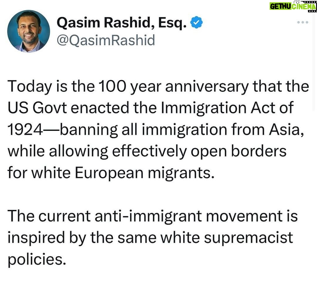 Joy Reid Instagram - The more things change, the more they stay the same… . Repost from @qasimrashid • 100 years ago today the U.S. Govt banned all Asian immigration. This pro eugenics law would stay on the books for 41 years until Black civil rights leaders helped pass the Immigration and Nationality Act of 1965. That passage is what allowed my family to immigrate just a decade later. Make no mistake. Allowing anti immigrant racists to be successful again today will set our nation back generations. We cannot allow that to happen. #justice #immigration