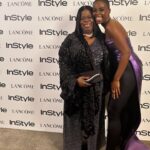 Joy Sunday Instagram - only the latest @laquan_smith for the latest @lancomeofficial girl ✨💜 last night was magical. I’m so lucky to have shared this moment with my family. I’m grateful to all the spirits that made us feel at home. Thank you to Sheika for fixing my makeup every 3 seconds since I kept tearing up 🤣 and shoutout to the only @kamkorderz for making my mama radiant! I know yall are tired of the novels, so I’ll keep it simple, beautiful. thank you. 🌹🤍 #lancome #makeupbysheiks #joysunday