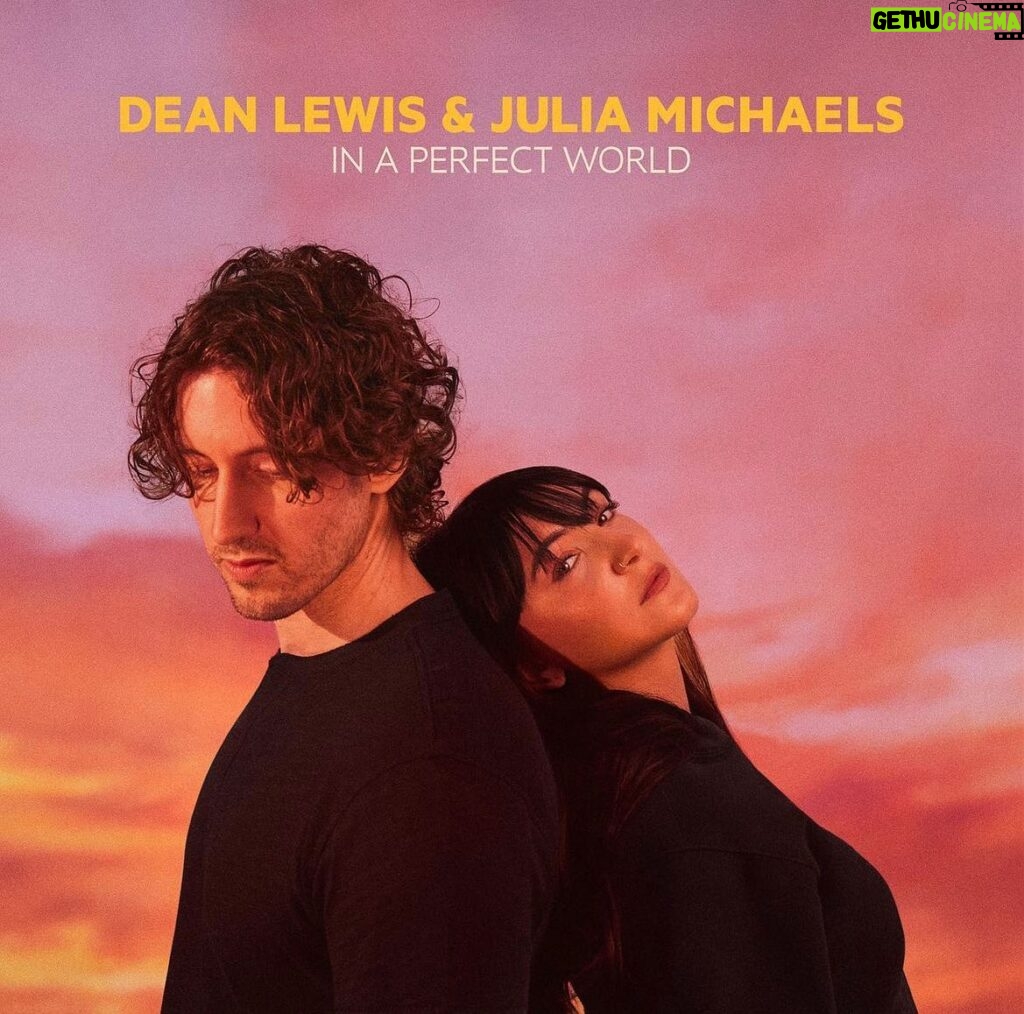 Julia Michaels Instagram - Our song in a perfect world is out todayyyyyy ❤️❤️ @deanlewis came in singing this pretty verse and we turned it into this :) #inaperfectworld