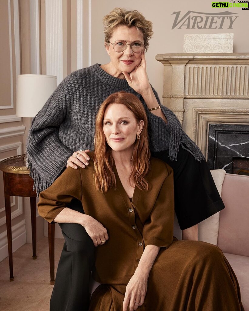 Julianne Moore Instagram - It was such a thrill to speak with my friend #annettebening about her great performance in @nyadmovie and talk to her about @maydecemberfilm! And we threw in a little bit about #thekidsarealright !! Thank you @variety for including us. #actorsonactors @netflixfilm