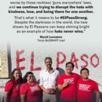 Julianne Moore Instagram - It's been four years since a white supremacist armed with an assault rifle targeted the predominantly Latinx community of El Paso, Texas. Myndi Luevanos, native El Pasoan and @MomsDemand and #BeSMART lead, shares how her community remains #ElPasoStrong. See the link in my bio for more.
