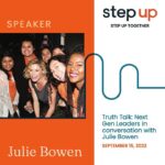 Julie Bowen Instagram - I’ll be speaking at #StepUpTogether with Step Up teens Gabriela, Leah and Pritika this Thursday, September 15. It’s a digital summit supporting @stepupwomensnetwork’s mentorship programs for teen girls… what’s not to love? Grab a ticket at suwn.org/stepuptogether