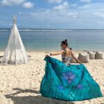 Julie Estelle Instagram - Beautiful @wearemawan sarong designed by @lyrissaraswati 🪷 #wearableart #artwear