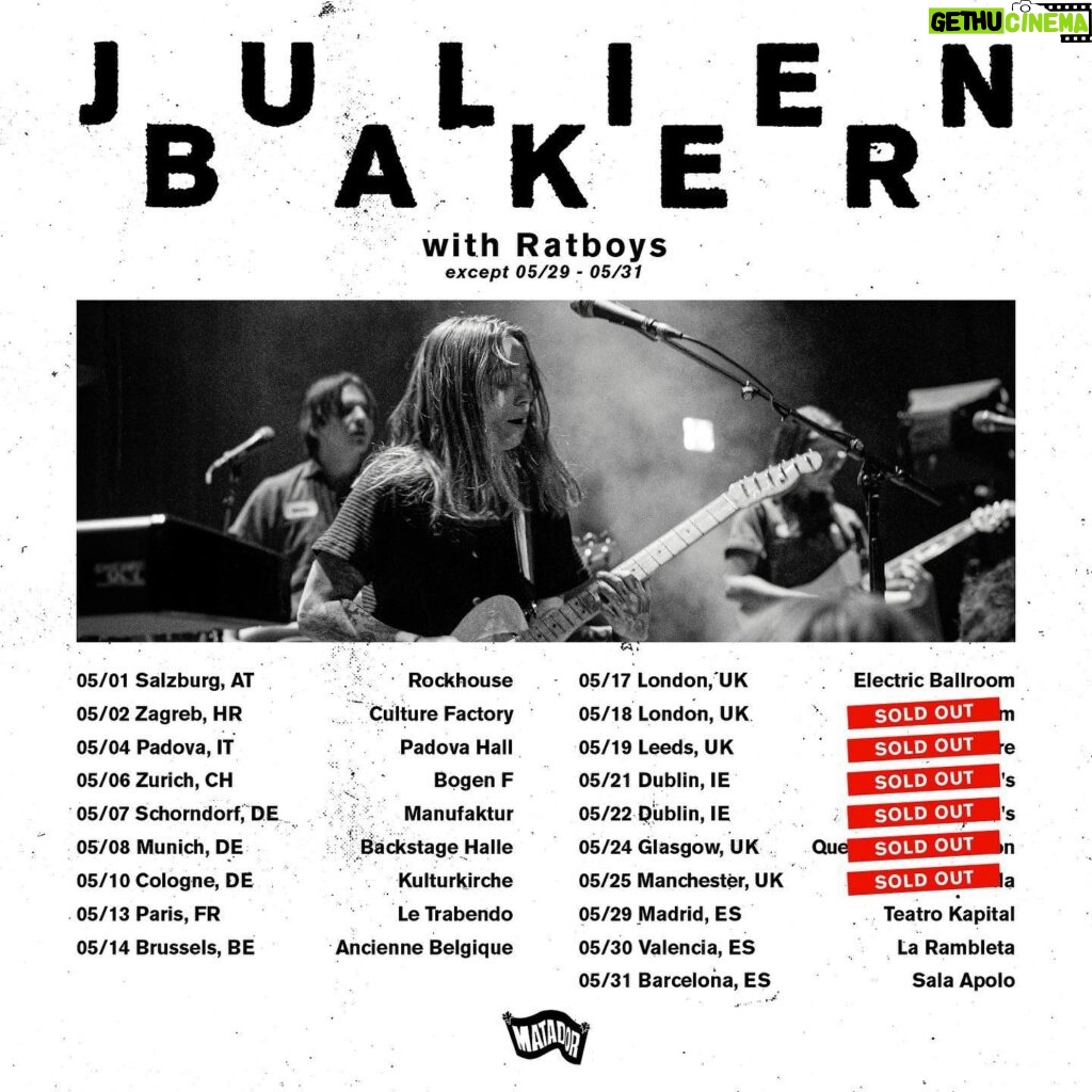 Julien Baker Instagram - remaining dates for this eu/uk tour - who is coming out? tickets at julienbaker.com 📷: @vincentkrichau