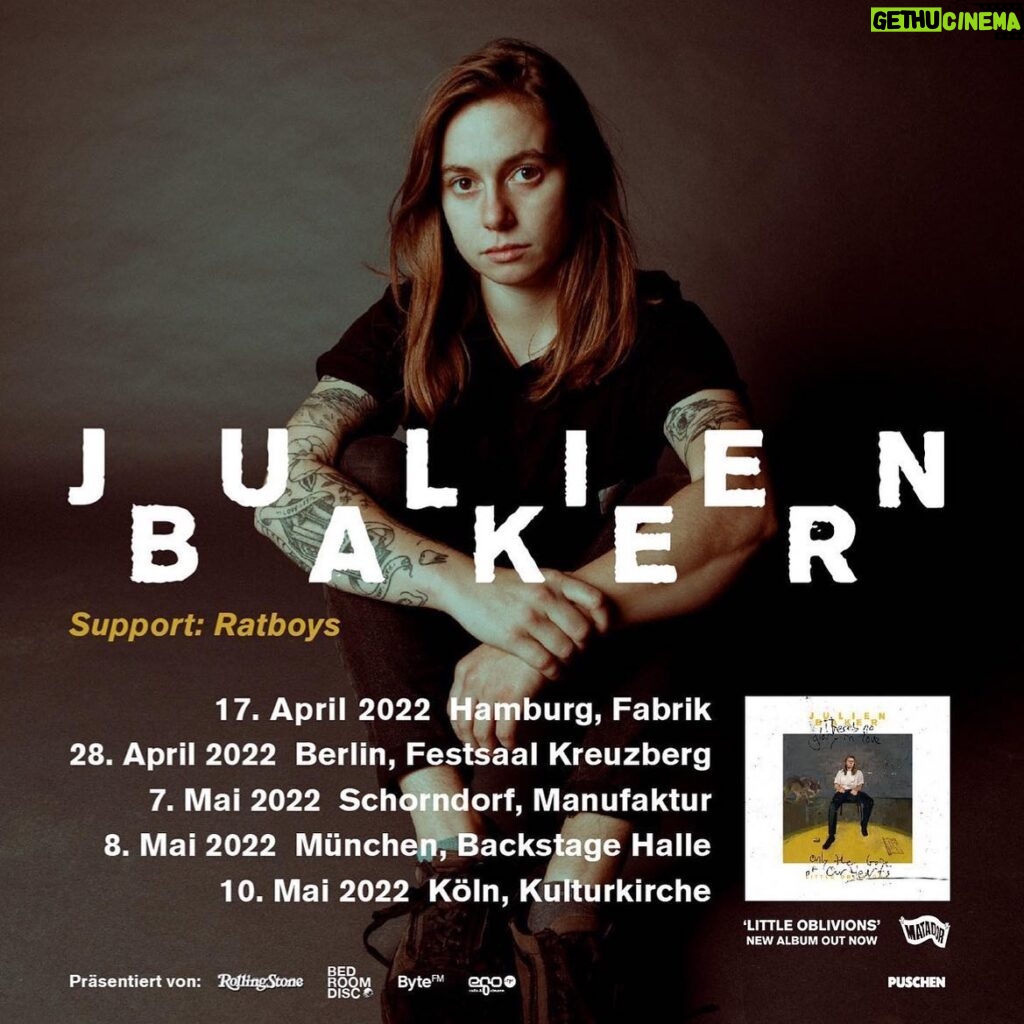 Julien Baker Instagram - three more shows in germany on this run. see you there. tix at julienbaker.com