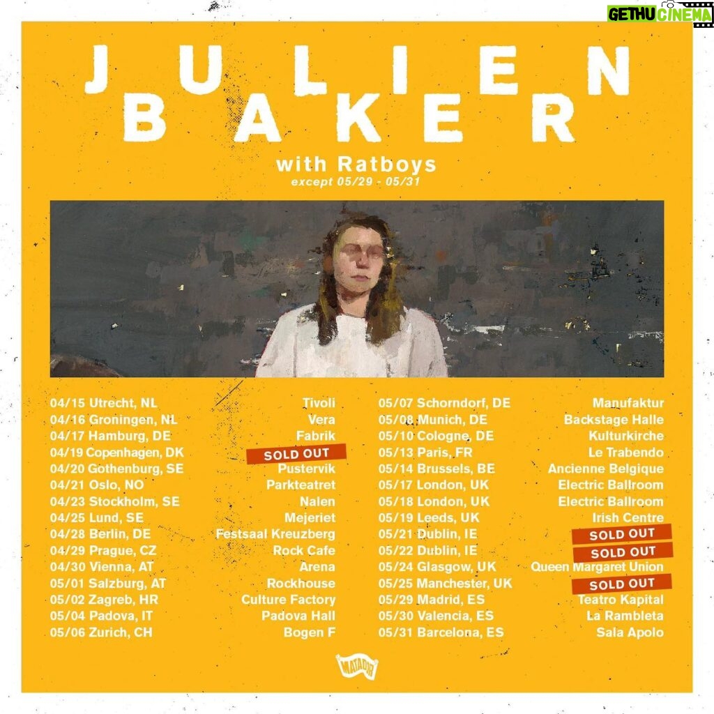 Julien Baker Instagram - excited to finally be getting back to europe and the uk this spring! dates and tickets at: julienbaker.com