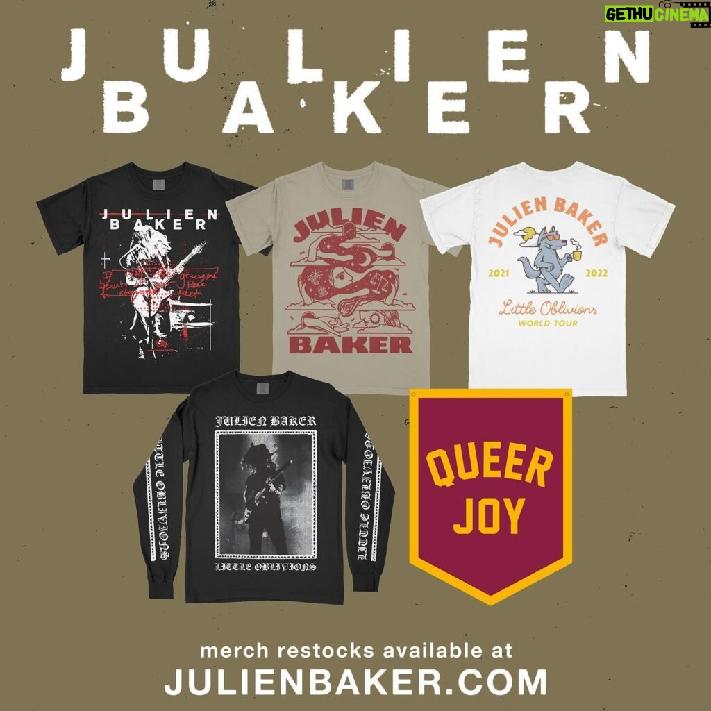 Julien Baker Instagram - restocked a few designs at julienbaker.com
