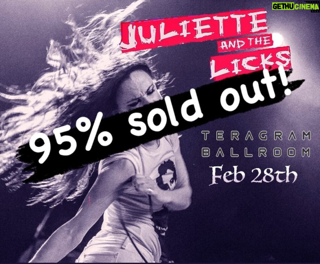 Juliette Lewis Instagram - UPDATE LA @teragramla is SOLD OUT- #julietteandthelicks #bestliveband #rocknroll
