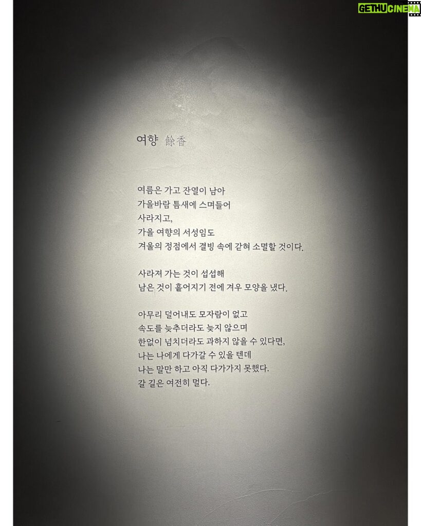 Jung Ryeo-won Instagram - 길고 긴 연단의 시간을 버티고 살아내온 작품들의 전시- 고생했다 경희야. . 정말 잘 쉬다 가.