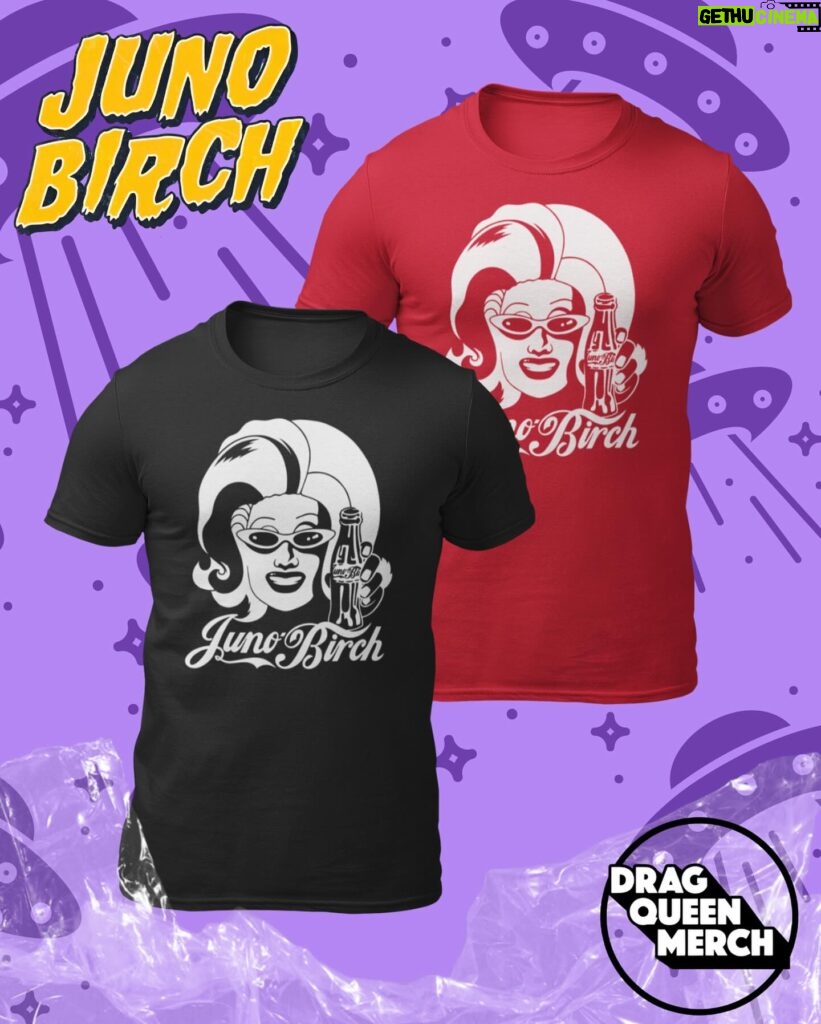 Juno Birch Instagram - New @junobirch has landed 😍🛸 (yes that’s happening) available now on @dragqueenmerch 🛍️✨ . Art by @marcbeggar 🖼️
