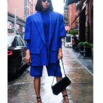 Jurnee Smollett Instagram - 💙Royal Blue for Lou. 💙 📸 @artbyalyx Styling @mandelkorn Hair @nikkinelms Makeup @hungvanngo Fit, Shoes @alexandrevauthier Glasses @vogueeyewear Bag @byfar_official Jewelry @_katkim @walters_faith @effyjewelry @rachelkatzjewelry