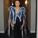 Jurnee Smollett Instagram - Heading to the premiere for #Lou in this dreamy piece created by the genius @ronaldvanderkemp. Love this sculptural jacket made out of discarded vintage jeans. S/o to @talunzeitoun for capturing these moments. 📸 @talunzeitoun Fit @ronaldvanderkemp Shoes @lesilla Earrings @yeprem Rings @steferejewelry Styling @mandelkorn Hair @larryjarahsims Makeup @emilychengmakeup Can’t wait for you to see this film! #LouNetflix comes out September 23 on @netflix @netflixfilm