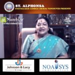 K. S. Chithra Instagram - Tickets are available for purchase 🔗 : https://stalphonsachurchvancouver.thundertix.com/events/222653