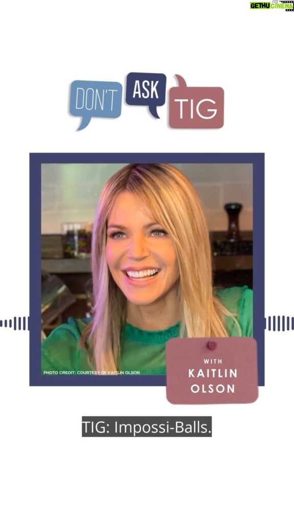 Kaitlin Olson Instagram - What would you name a ball-shaped, meatless food product? Hear the rest of our latest episode with @kaitlinolson at DontAskTig.org or wherever you get your pods!