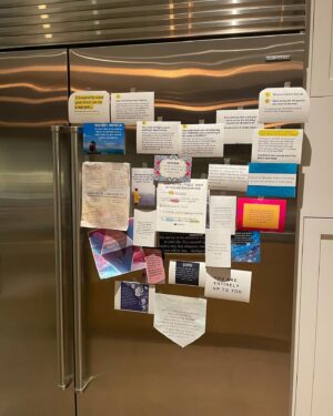 Kaitlin Olson Instagram - My husband @robmcelhenney refuses to even acknowledge Valentine’s Day, but I cut my kids’ garlic toasts into hearts for dinner and also the inspirational quotes I put on our fridge are arranged in the shape of a heart, so basically I’m the same as you guys. #happyvalentinesday
