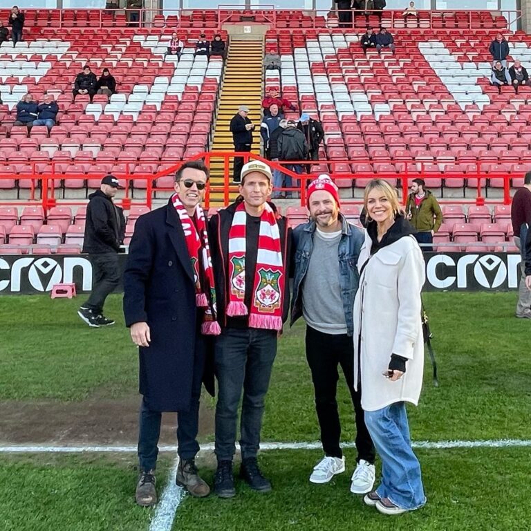 Kaitlin Olson Instagram - Bring your kids to work day! Great win last night….ONE MORE!! @wrexham_afc @wrexhamfx #upthetown 📸: @stras79
