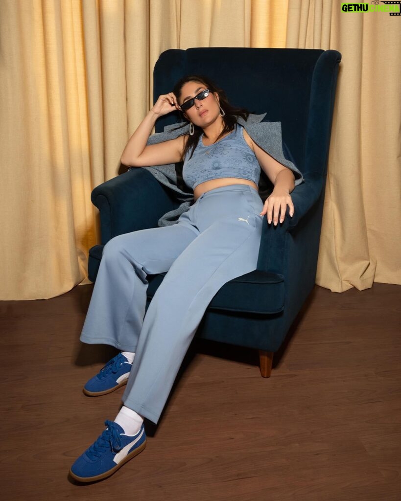 Kareena Kapoor Instagram - Feelin’ like I’m on cloud nine ☁️💙 Click the link in bio to check out my favourite styles or visit PUMA.com, App & Stores. #PUMAxKKK #Ad